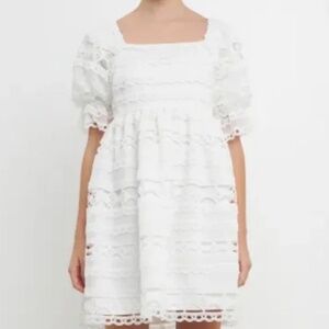 Endless Rose Lace Puff Sleeve Mini Dress